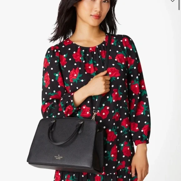 NWOT. Kate Spade Black Addie Satchel Crossbody Purse.
